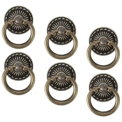 6 Stück Vintage-möbelgriff, Vintage-schubladenknöpfe, Schranktürknöpfe, Alter Kommodengriff, Antike Retro-schublade, Zinklegierung, Bronze, Vintage-möbelgriff Für Die Küche