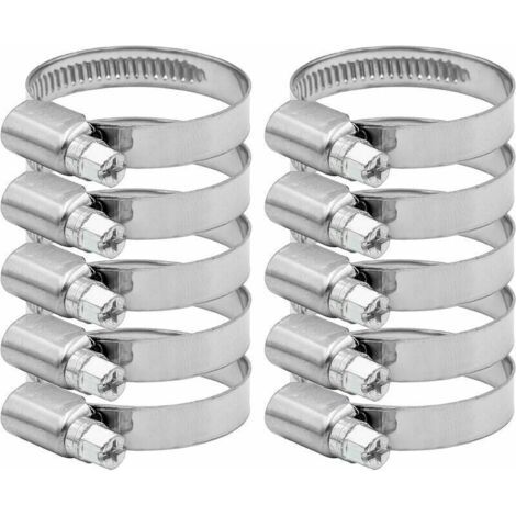 Verstellbare Schlauchschelle, 27–51 Mm, 304 Edelstahl-sortiment, Schlauchschellen, Clips Für Familien-wasserrohre, Hausgas, Autorohre, Wasserhahn, 10 Stück (12 Mm),