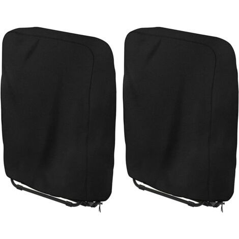 2 X Wasserdichte Outdoor-klapp-liegestuhl-abdeckung, Garten-klapp-sonnenliegen-abdeckung, 210d Oxford-gewebe, Winddichter Anti-uv-schutzbezug Für Klappstuhl, Liegestuhl (110 X 71 Cm)