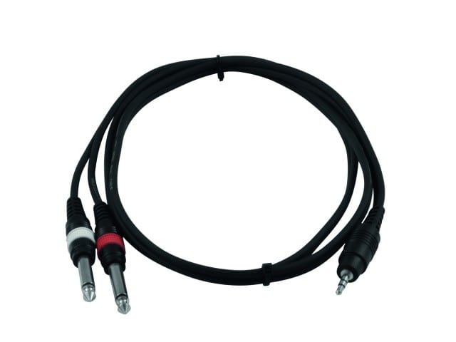 Kabel Verbindungskabel Kabel 3,5mm Klinke 2x 6,35mm Klinke AC-35 1,5m