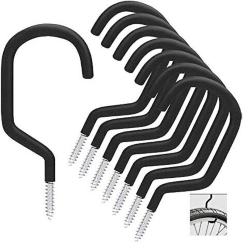 8 Stück Fahrradhaken, Fahrradträger, Vielseitig Einsetzbar, Zum Anschrauben, Für Schuppen, Garage, Garten, Kunststoffbeschichtung Für Wand-/deckenträger