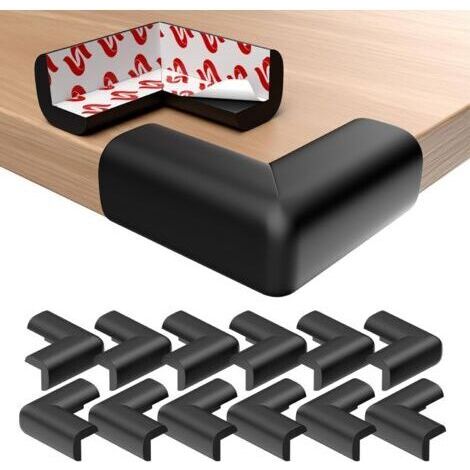 Set Mit 12 Babytisch-eckenschützern, Baby-eckenschutz Mit Festem Kleber, Eckenschutz Für Möbel Und Scharfe Stellen, Schwarz
