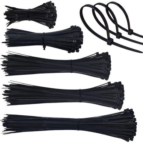 500 Stück Kunststoff-kabelbinder, Kunststoff-kabelbinder 4 Mm, Kabelbinder 100/150/200/250/300 Mm, Kabelbinder Aus Rilsan-nylon Für Kabelmanagement (schwarz)