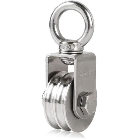 Heberolle Aus Edelstahl 304, Umlenkrolle Für 8 Mm Seile Mit M10-augenschraube, Drehbar, Tragfähigkeit 200 Kg