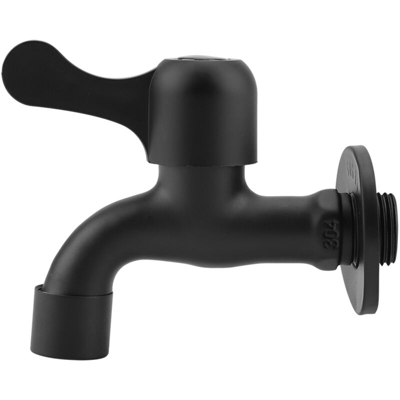 Garten-wasserhahn Aus Edelstahl 304, Schwarzer Wand-badezimmer-wasserhahn (besenpool)