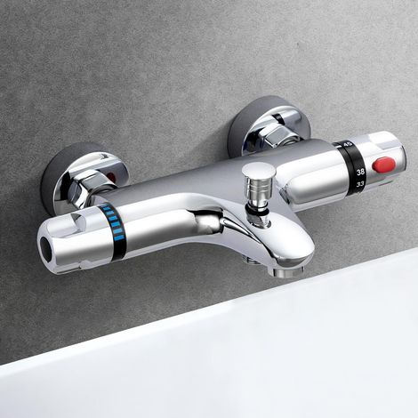 Thermostat-brausebatterie, Kupfer-thermostat-badewannenbatterie, Sicherheitsabschaltung Bei 38°c, Thermostat-brausebatterie Mit Überdruckfunktion, Thermostat-brausebatterie