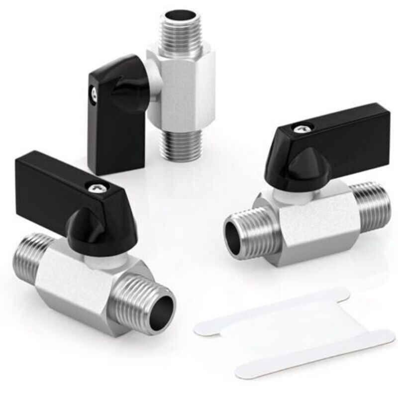3 Stück 1/4 Pouce Mini Vanne À Bille En Laiton Interrupteur D'Arrêt, 1/4 X 1/4 Pouce Male Raccord De Tuyau Fileté
