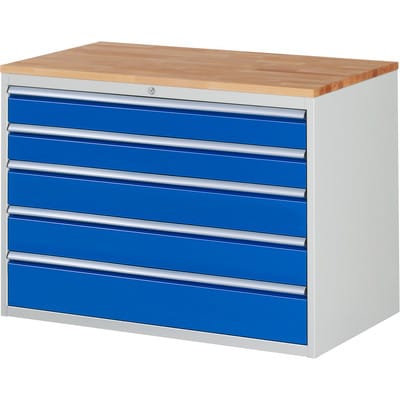 Schubladenschrank Buche-Top und 5 x Schubl.-XXL 2x120 2x150 1x180mm - RAU