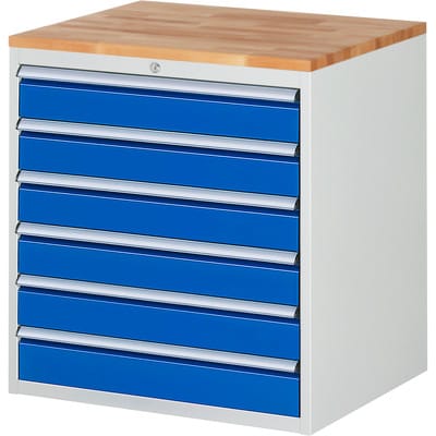 Schubladenschrank Buche-Top und 6 x Schubl.-XL 6x120mm - RAU