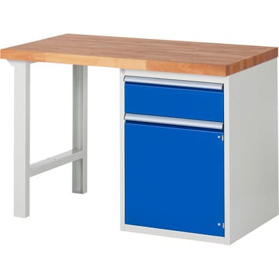 Werkbank 7502A1, B1250xT700xH840mm, 1x Schublade-TA, 1x Tür - RAU