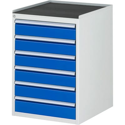 Schubladenschrank m. Anti-Rutsch-Matte 6 Schubl.-L 6x120mm - RAU
