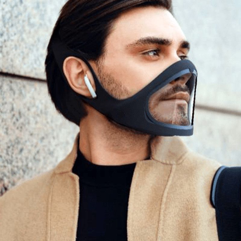 Smile Mask : Transparente Silikonmaske Mit Aufklappbarem Visier