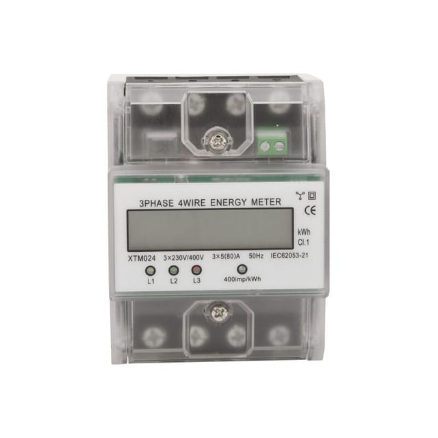 Dreiphasiger 4-leiter-energiezähler, 220/380 V, 5–80 A, Energieverbrauch, Kwh-zähler, Montage Auf Din-schiene, Digitaler Stromzähler Mit Hintergrundbeleuchtetem Lcd-display, Modell: Transparent