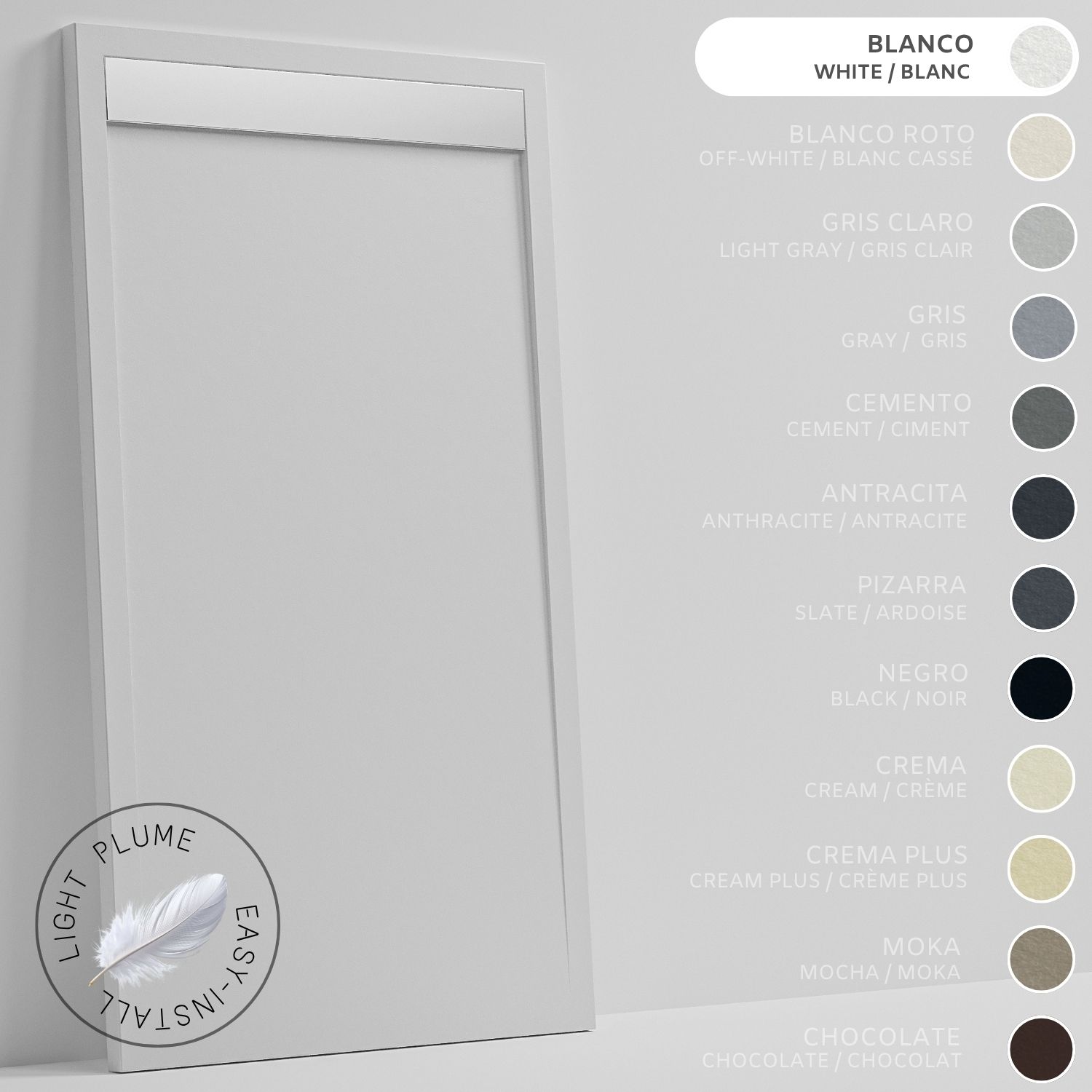 Soulhome Duschwanne Aus Leichtem Kunstharz Schiefer-textur - Farbe Weiß - 170x90- Extraflach 3 Cm. Edelstahlgitter
