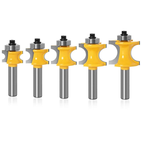 5-teiliges Set 8-mm-halbrundschaft-holzfräser, Kugelkopffräser Für Oberfräsen, Radius 3/8", 5/16", 1/4", 3/16", 1/8", Holzbearbeitungswerkzeug