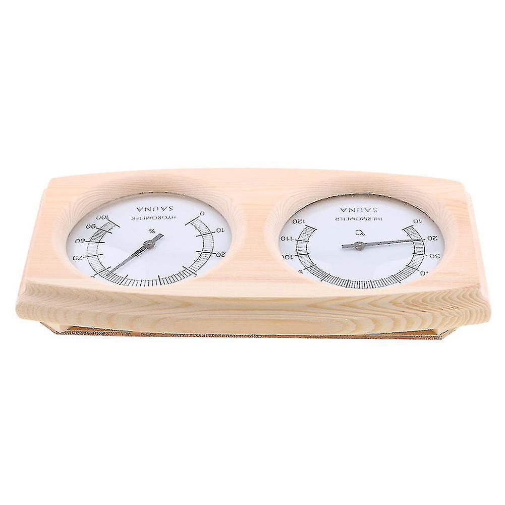 2-in-1 Saunathermometer Und Hygrometer Aus Holz, Misst Temperatur Und Luftfeuchtigkeit Und Zeigt Den Dampfpegel An.