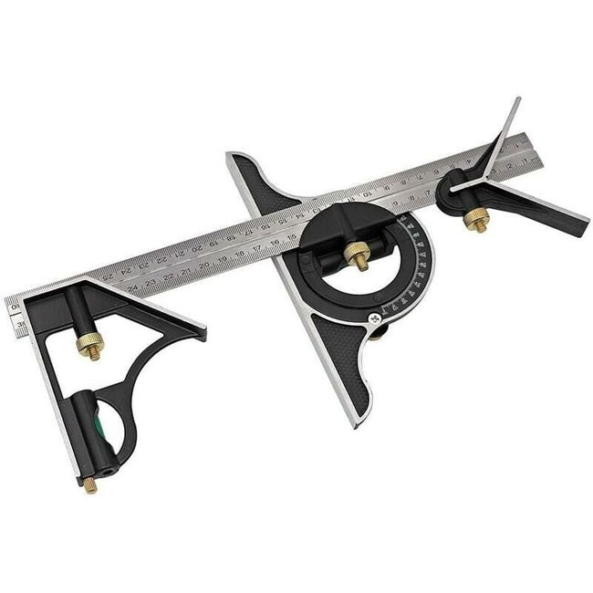 Multifunktionales, Verstellbares 300-mm-winkelmessset, Robuster Schreinerwinkel, Präzisionswinkelmesser, Winkellineal, Anreißwerkzeuge