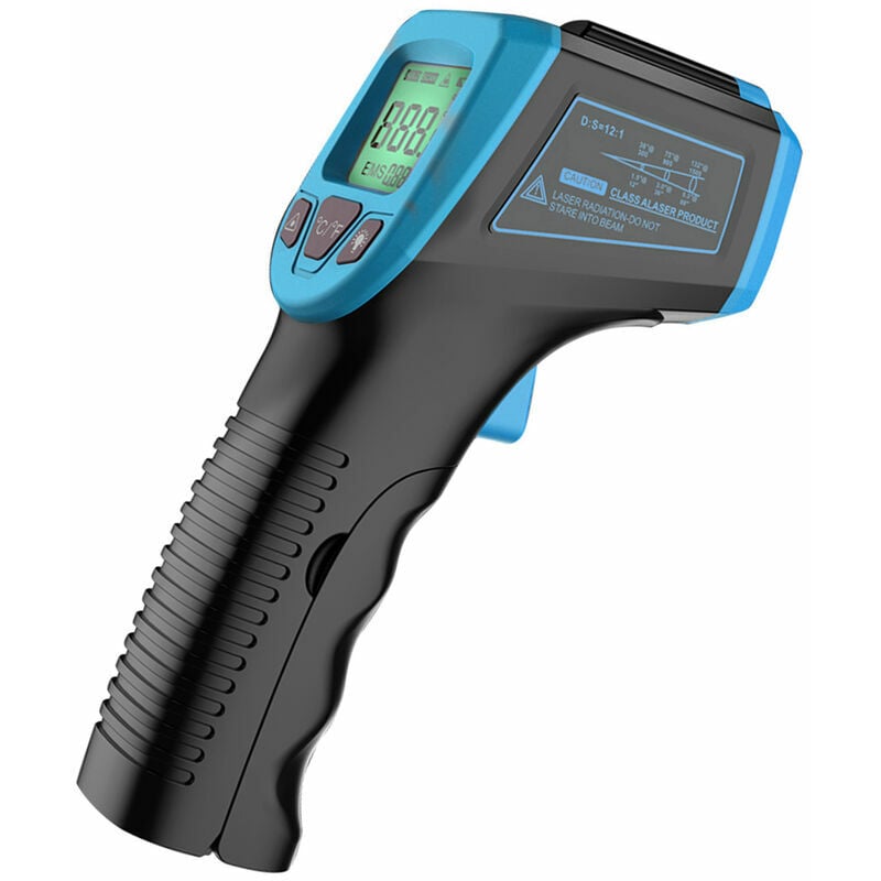 Berührungsloses Laserthermometer, Digitale Infrarot-heißluftpistole -50 °c Bis 600 °c (-58 °f Bis 1112 °f), Lcd-bildschirm, Blaue Farbe
