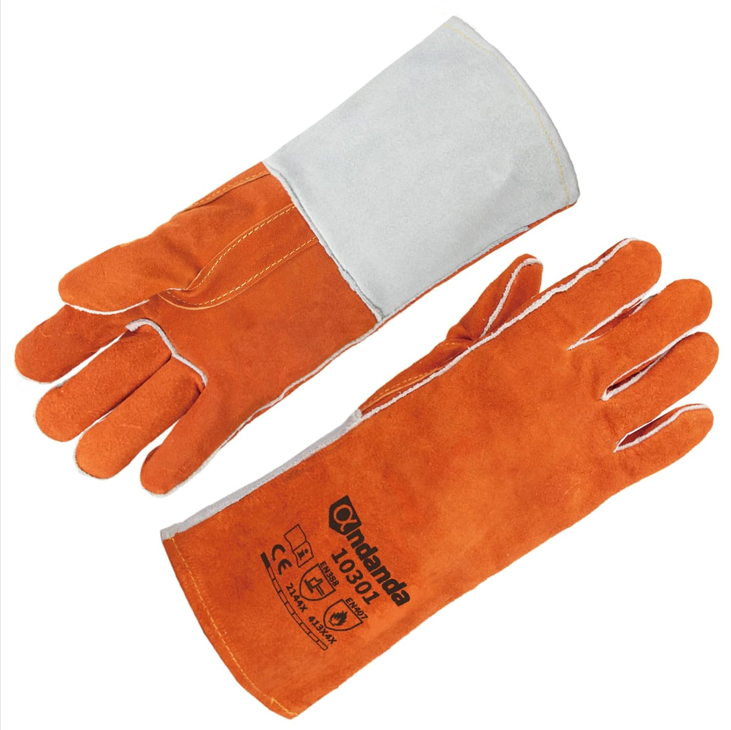 Schutzhandschuhe Für Schweißer Aus Leder Und Aramid, Hitzebeständig, Für Den Harten Einsatz, Für Heimwerker- Und Bauarbeiten, 1 Paar