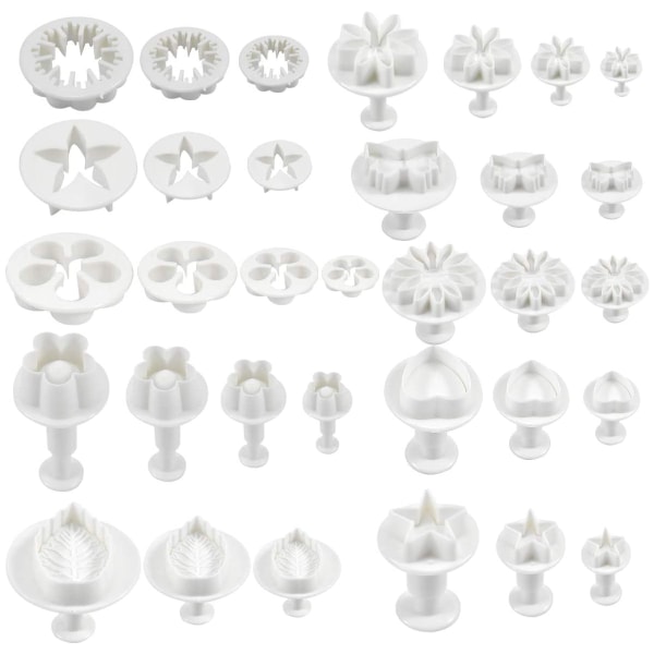 33-teiliges Set Mit Herz-, Blumen-, Blatt- Und Schmetterlingsförmigen Ausstechformen Und Sternmotiven