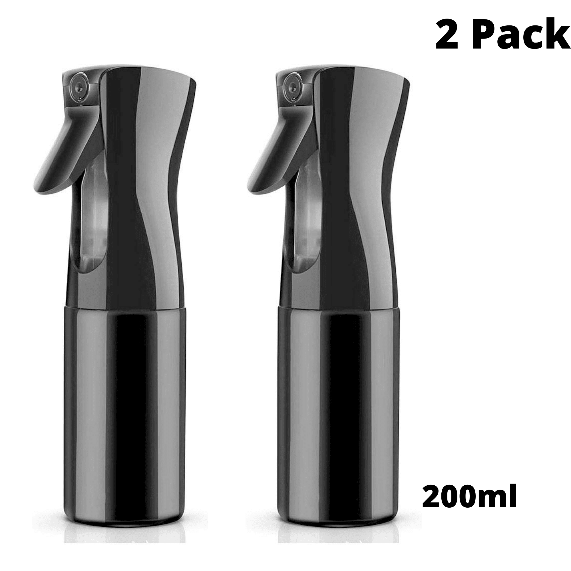 Set Mit 2 Schwarzen 200-ml-sprühflaschen, Sprühflaschen Für Friseursalons, Reinigung, Pflanzen, Tiere, Barbiere Und Friseure
