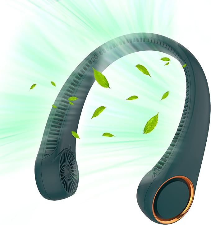 Verstellbarer Grüner Nackenventilator, Tragbarer Mini-usb-ventilator Für Den Außenbereich, Leise Kühlung