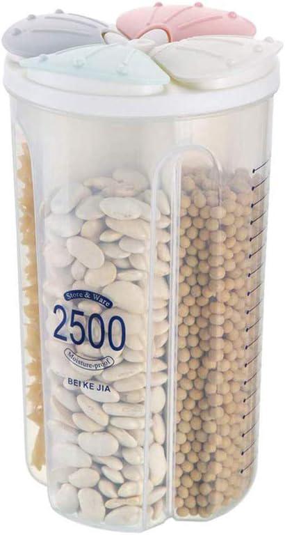 Luftdichter Müslibehälter, Bpa-freier Kunststoff-lebensmittelbehälter, Spender Mit Großem Fassungsvermögen, Deckeln Und Fächern Für Müsli, Zucker, Mehl, Reis, Nüsse, Snacks (2,5 L)