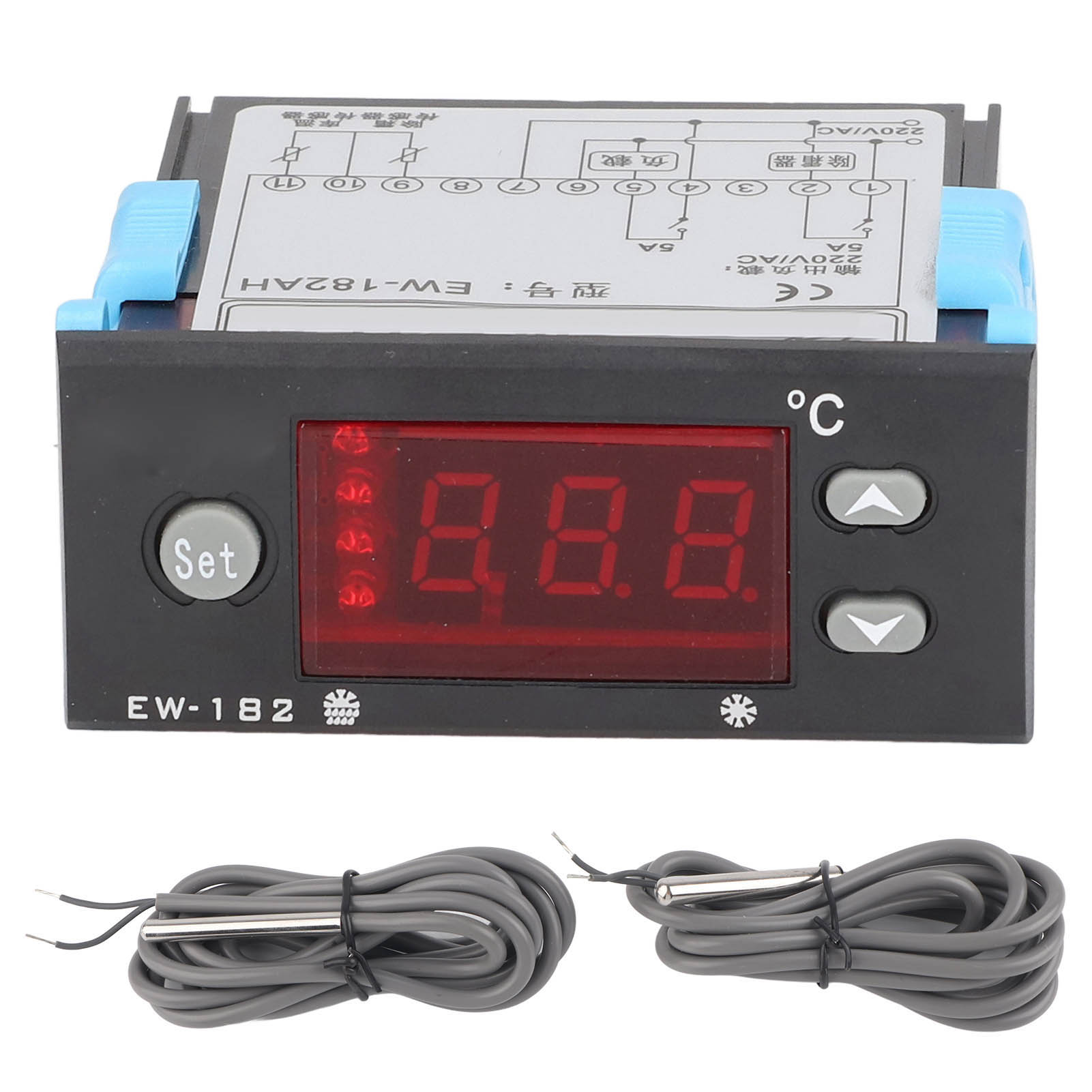 Digitaler Temperaturregler Mit Zwei Sonden Für Kühlräume, Thermostatische Regelung Und Abtaufunktion, 220 V Wechselstrom