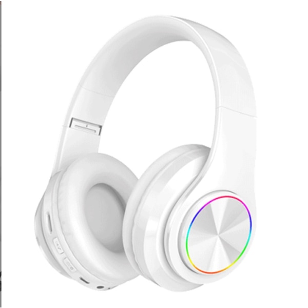 Kabellose Bluetooth-kopfhörer Mit Led-beleuchtung, Weiß