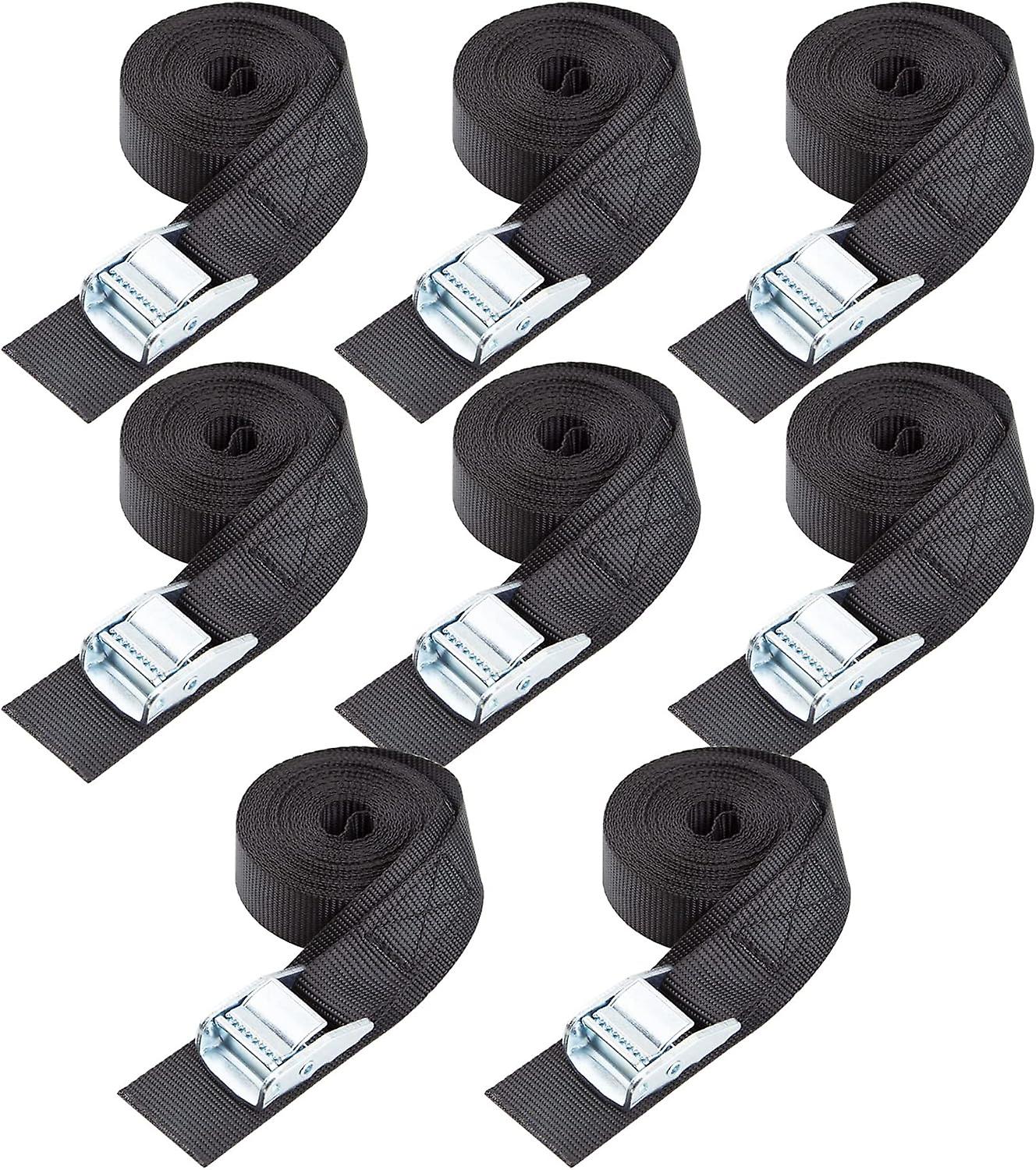 Spanngurte, 2 Cm X 40 Cm, 8er-packung, Schwarz, Belastbarkeit Bis 272 Kg