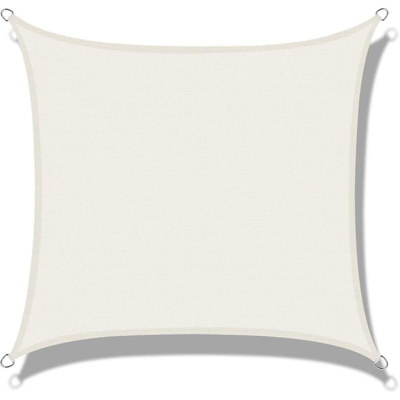 Rechteckiges Sonnensegel 2 X 3 M, Cremefarben, Aus Uv-beständigem Hdpe, Für Terrasse, Camping, Garten Und Den Außenbereich