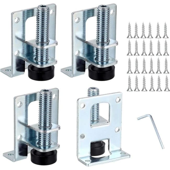 Verstellbare L-förmige Möbelfüße, Set Mit 4 Montagehalterungen Für Werkbänke, Schränke Und Kleiderschränke, 5,1 Cm
