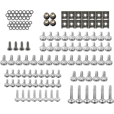 137-teiliger Motorradverkleidungsschraubensatz, Komplettes Aluminium-befestigungsmaterial Mit Clips Und Muttern, Silber