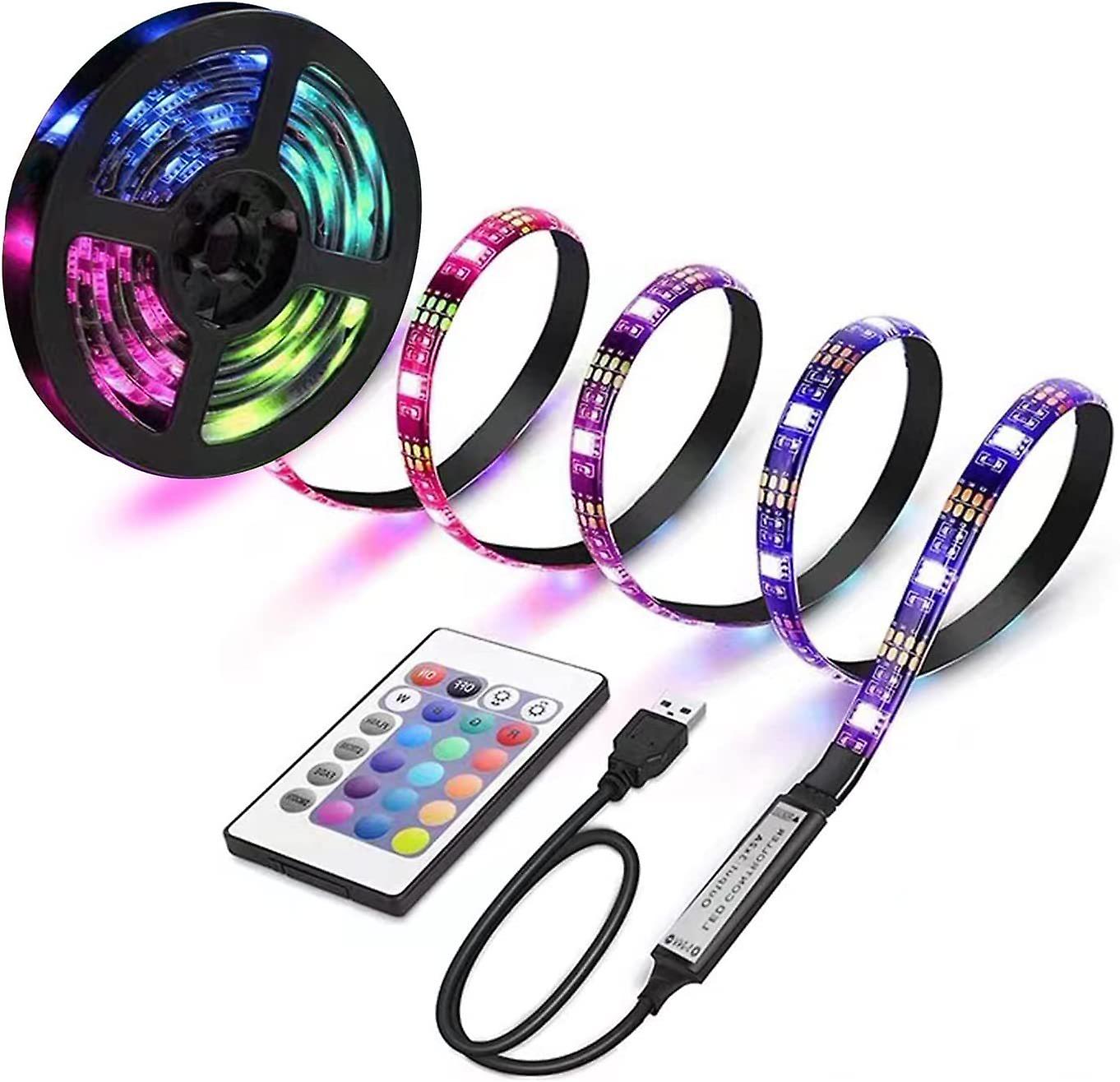 Keepsmile Usb-betriebener Led-streifen, 18 Rgb-farben Mit Fernbedienung, Beleuchtung Für Schlafzimmer, Partys Und Küche