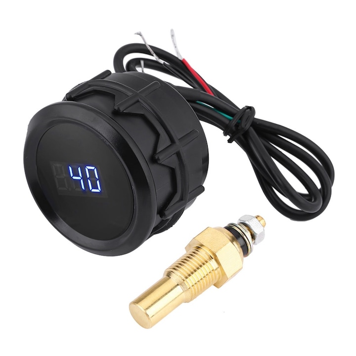 Digitales Wasserthermometer Tovbmup, Blaue Led-anzeige, Messbereich 40–150 °c, Schwarz, 52 Mm