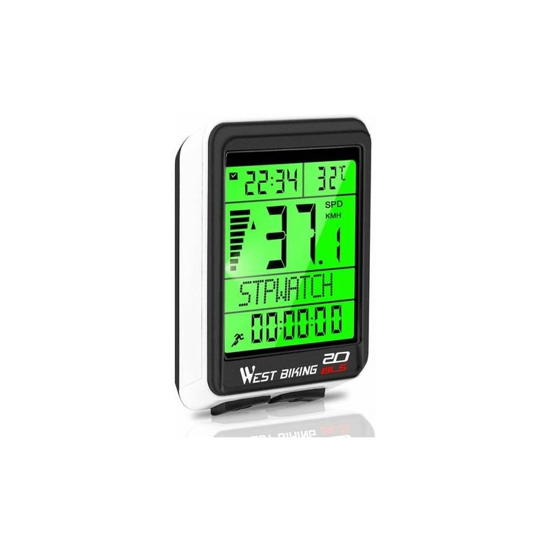 Kabelloser Fahrradcomputer, Wasserdichter Tachometer, Großes Lcd-display, 5 Sprachen, Multifunktionaler Fahrradcomputer