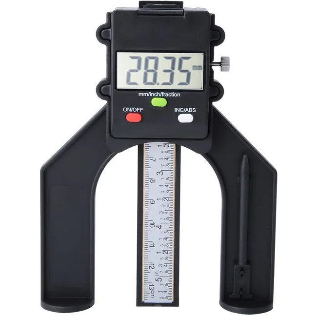 Ej.life Digitaler Tiefenmesser 0-80 Mm, Magnetisches Lcd-digitallineal Für Tischlerei Und Holzbearbeitung