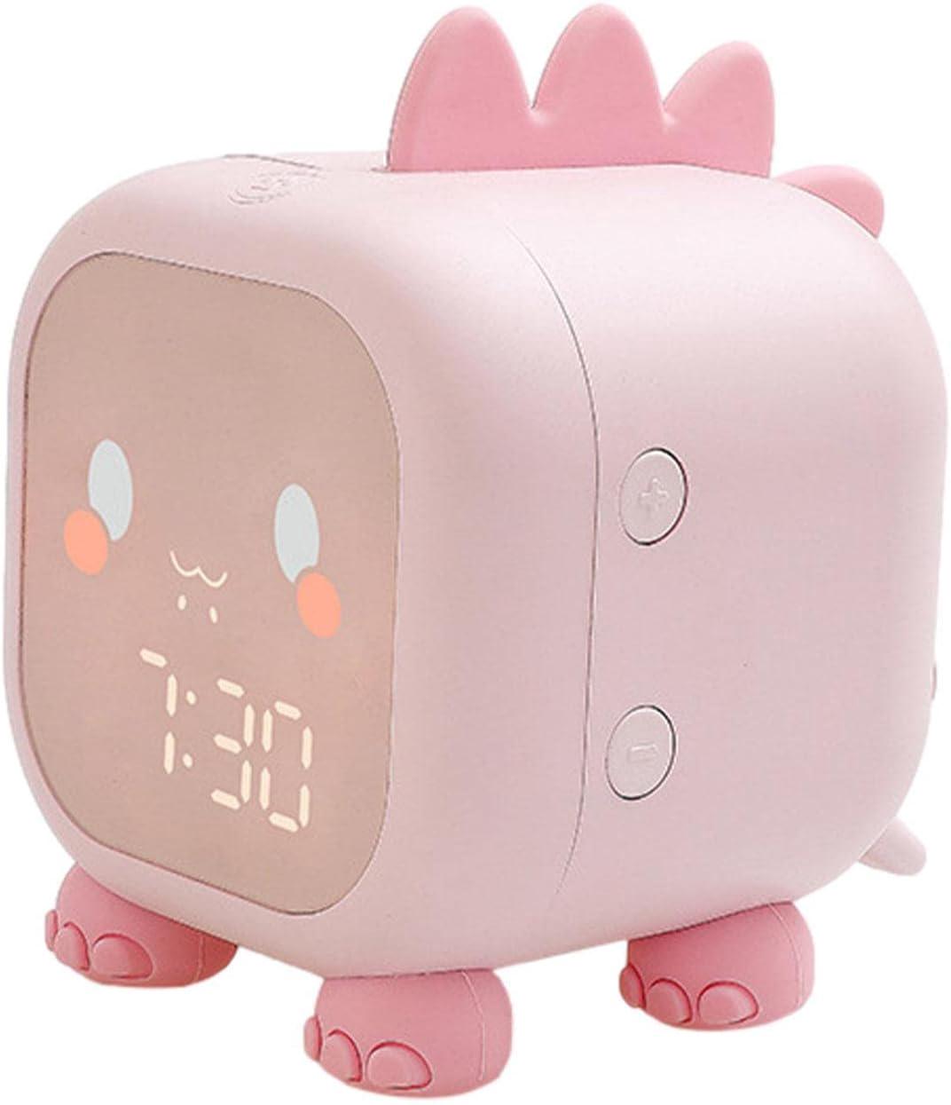 Digitaler Dinosaurier-wecker Für Kinder Mit Schlummerfunktion, Nachtlicht Fürs Schlafzimmer, Schlaftrainer Für Kinder (rosa)