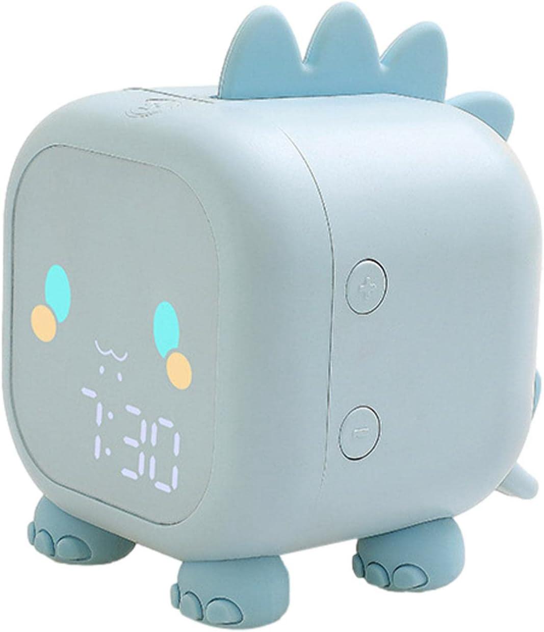 Digitaler Kinderwecker Mit Dinosaurier-motiv, Schlummerfunktion, Nachtlicht Fürs Schlafzimmer, Lernwecker (blau)
