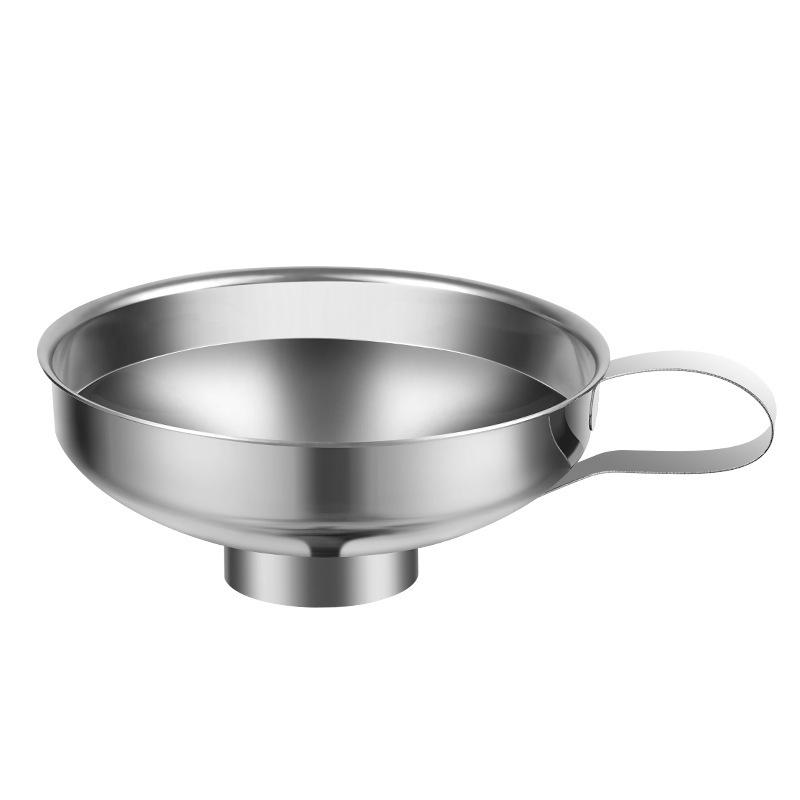 Küchentrichter Aus Edelstahl, Großer Metalltrichter Mit Breiter Öffnung Und Griff Zum Umfüllen Von Öl, Flüssigkeiten, Marmelade Und Lebensmitteln, Silberfarben
