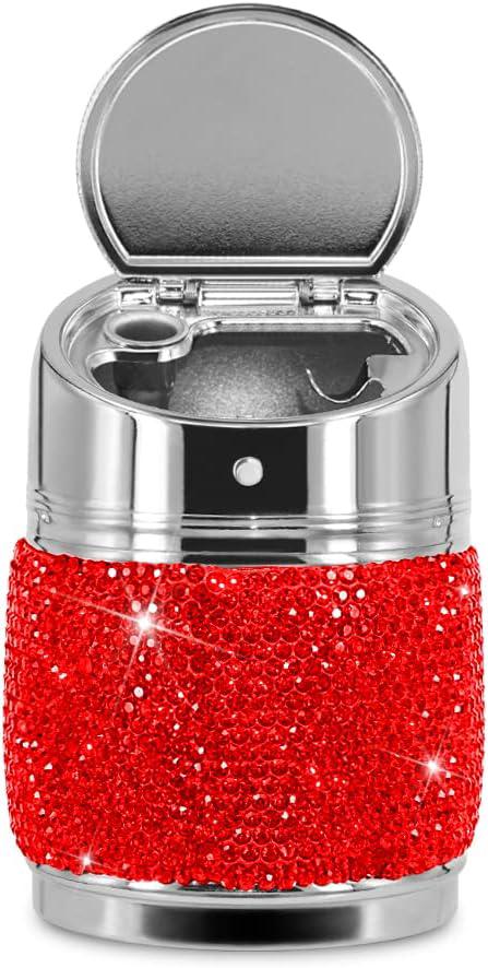 Auto-aschenbecher Mit Blauer Led-beleuchtung, Tragbar, Rauchfrei, Für Getränkehalter, Kompatibel Mit Den Meisten Fahrzeugen