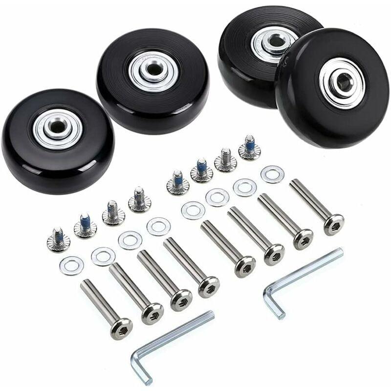 Ersatz-kofferrollen 50 X 18 Mm, Gummirollen Mit Kugellagern, Gepäckreparaturset, Schwarz