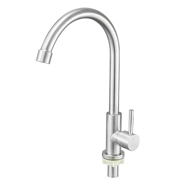 Einzelner Edelstahl-wasserhahn Für Kaltwasser, Einhebelmischer, Wandmontage, Für Küche Und Bad