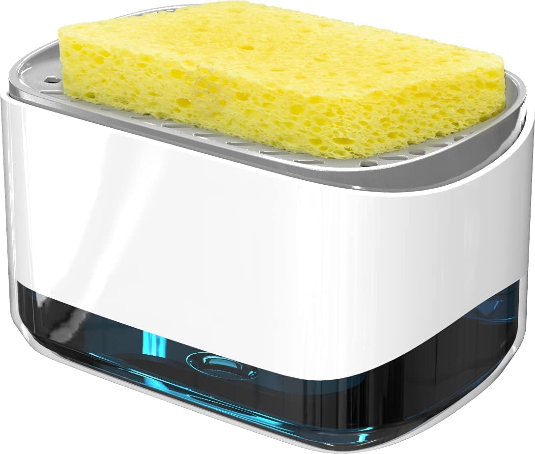 Stück – 350 Ml Druckseifenspender Für Die Küche, Pumpreinigungsbürste, Automatischer Geschirrspülmittelspender – Weiß