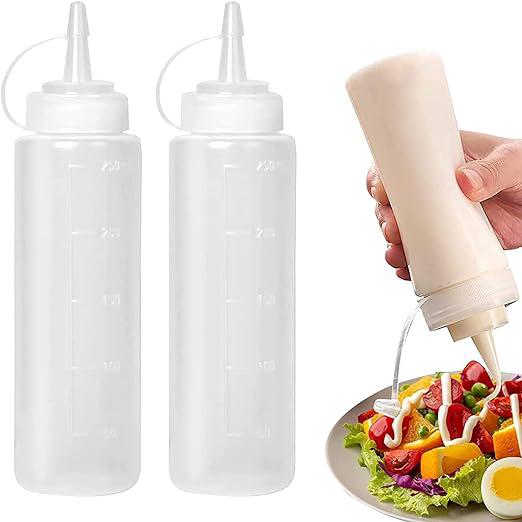 X 350 Ml Lebensmittelechte Kunststoff-saucenspenderflaschen Mit Deckel, Gewürzspender Zum Würzen