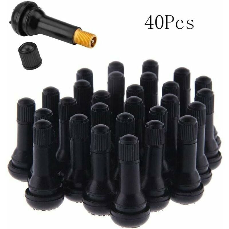 40 Schlauchlose Autoventilkappen, Tr413 Gummiventilschäfte, Autoreifenventil-set