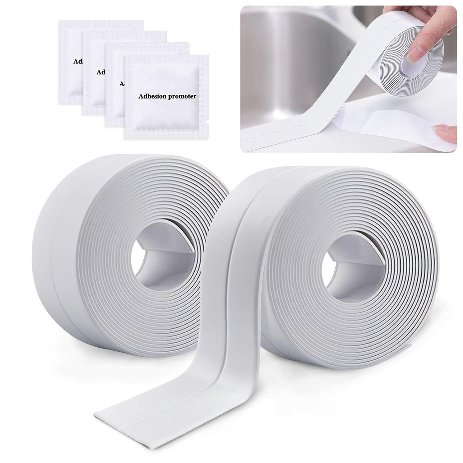 Rollen Selbstklebendes, Wasserfestes Pvc-dichtungsband Für Wände, Duschen, Toiletten, Küchen, Badezimmer (weiß), Türunterseiten