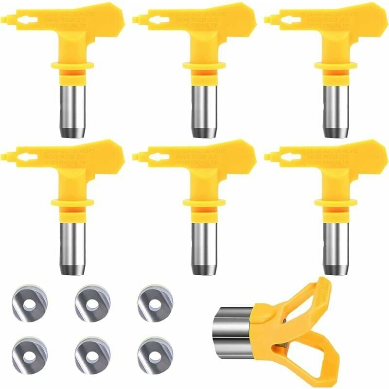 Airless-düsen Für Hochdruck-spritzpistolen, Hitzebeständig, Set Mit 6 Düsen Inklusive Dichtungen, Kompatibel Mit Graco Titan Wagner (größen 515, 517, 519, 521, 523, 525)