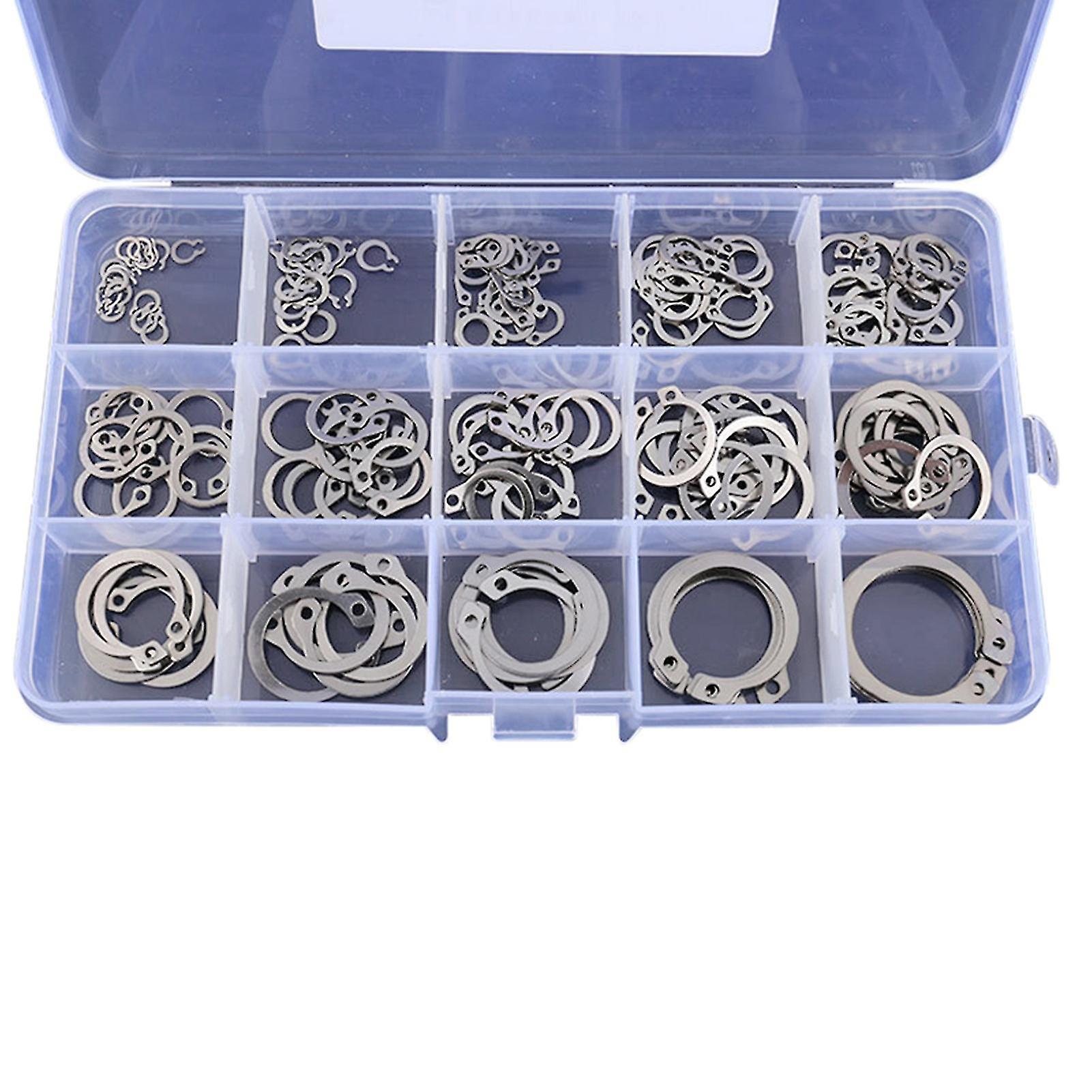Satz Mit 150/250 Stück Äußeren Elastischen Ringen Aus Edelstahl 304, Sortiment An Sicherungsringen