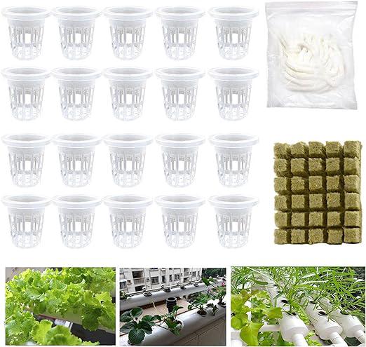Hydroponisches Anbauset Mit Geteilten Maschenkörben, Pflanzenschutznetz, Korbzubehör Und Pflanztöpfen